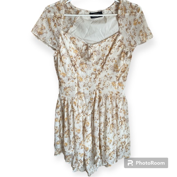 Cider Dresses & Skirts - Cider Floral Dress Womens L Light Beige Lined Light Weight Feminine Dres…